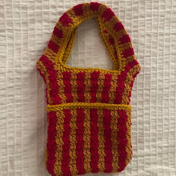 Red and Orange Striped Women's Bag - Picture 2 of 8